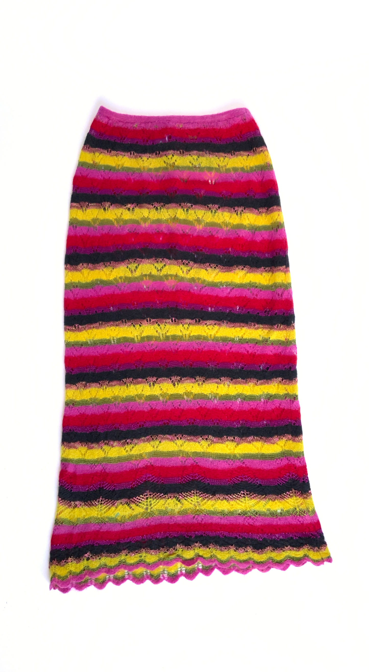 Christian Lacroix ~ 2000s Knitted Multicolor Striped Mohair Co-ord Set