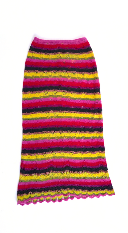 Christian Lacroix ~ 2000s Knitted Multicolor Striped Mohair Co-ord Set