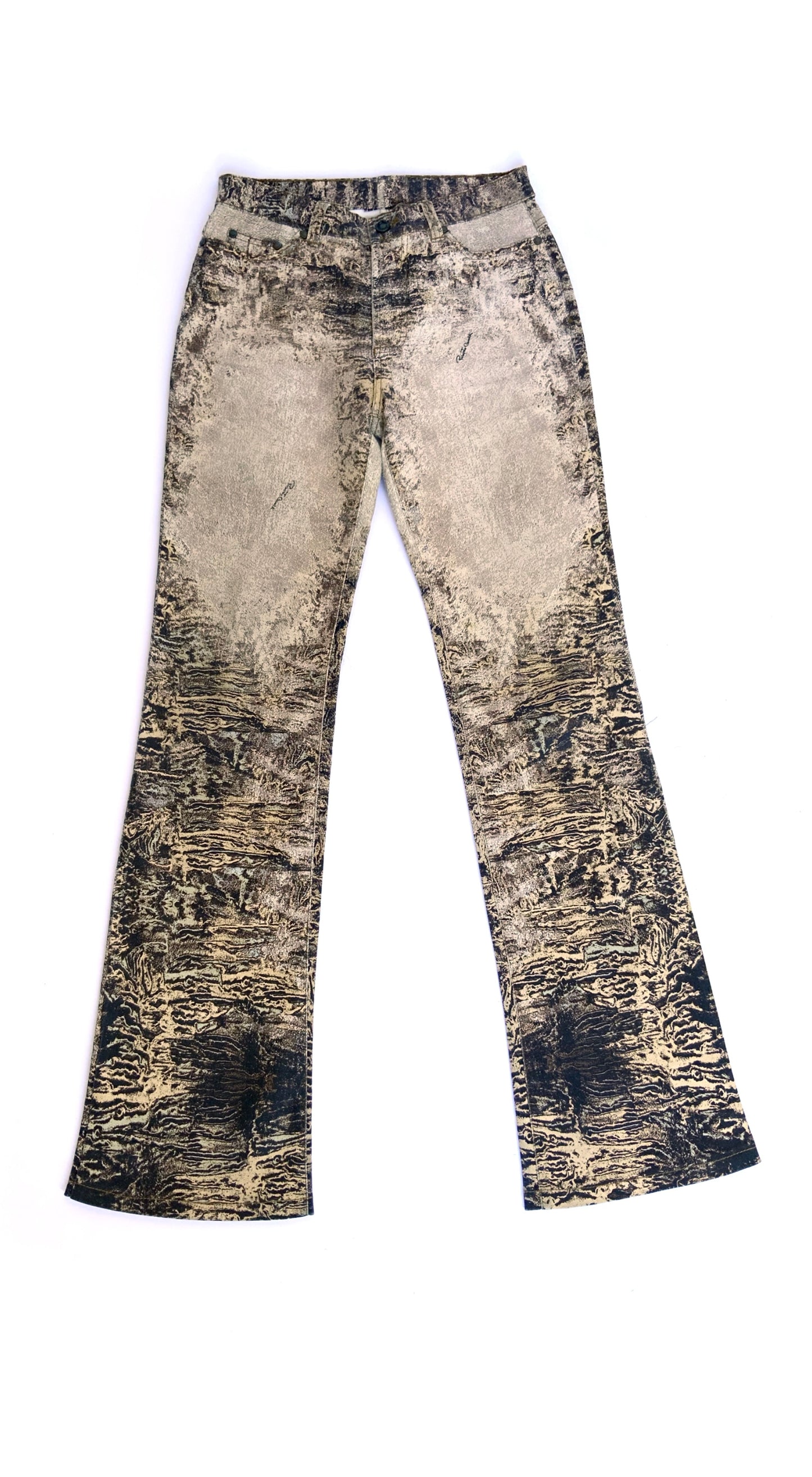 Roberto Cavalli ~ Vintage Beige Brown Psychedelic Print Pants