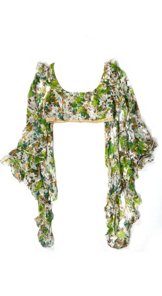 Dolce & Gabbana 2001 JLo Silk Top Cropped Blouse