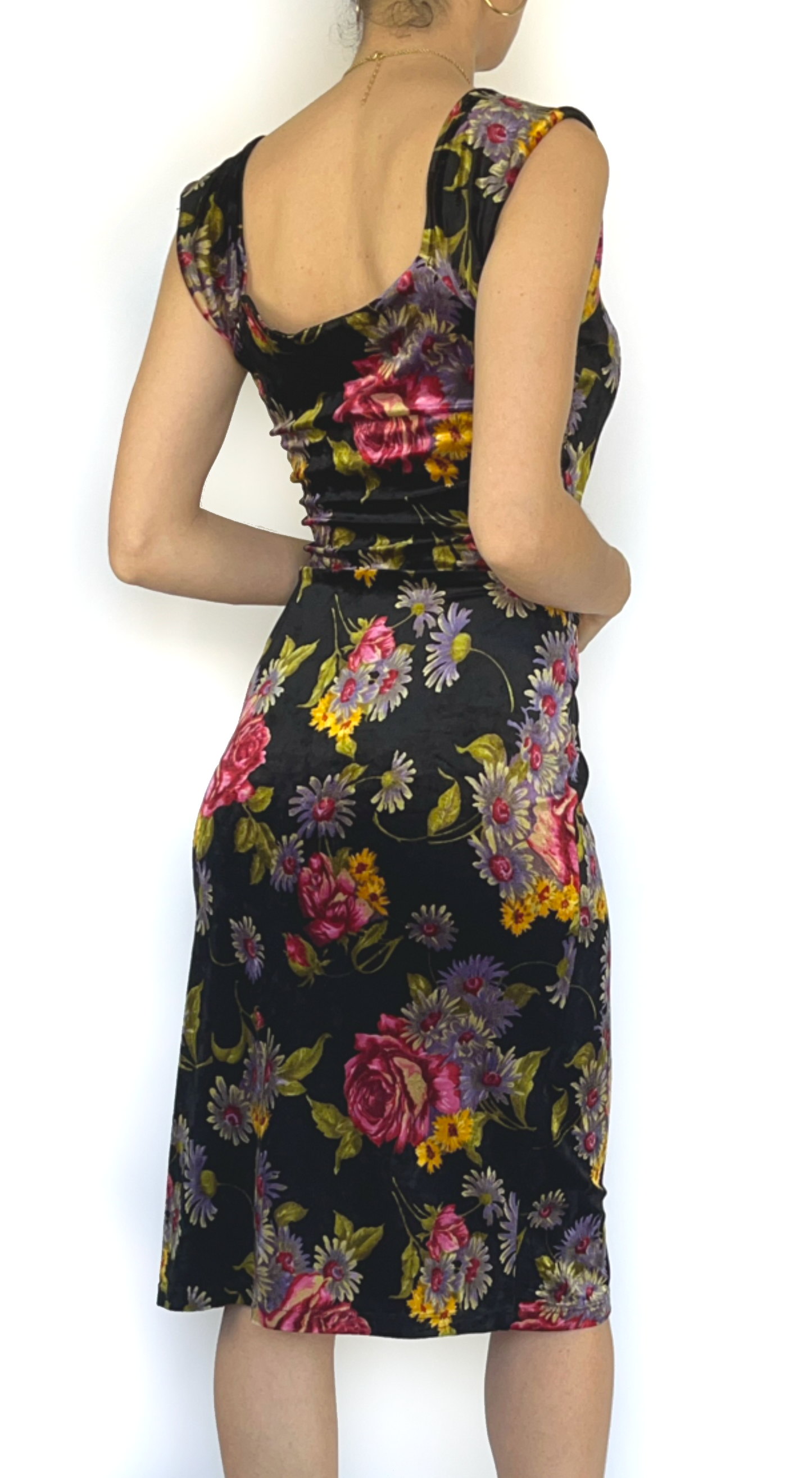 Betsey Johnson ~ Y2k Velvet Midi Floral Dress