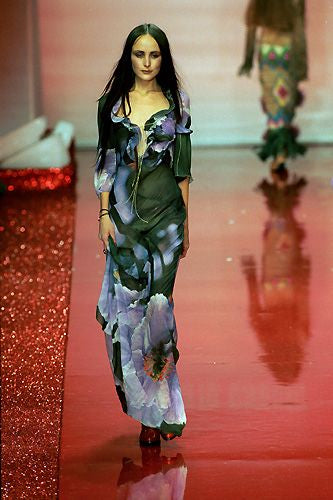 Roberto Cavalli ~  FW 1999 floral purple skirt and top set - size M-L