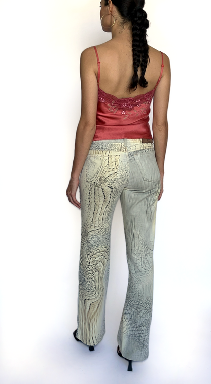 Roberto Cavalli ~ Vintage Python Snakeskin Print Pants