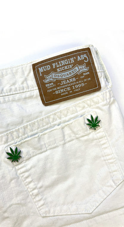Dsquared2 ~ SS 2005 White Weed Mini Skirt