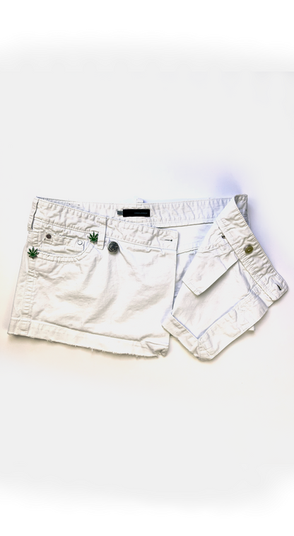 Dsquared2 ~ SS 2005 White Weed Mini Skirt