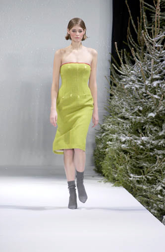 Paul Smith FW 2001 Apple Green Wool Corset Top