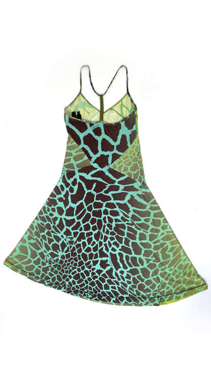 Roberto Cavalli ~ 2000s Vintage Asymmetric Giraffe Print Dress