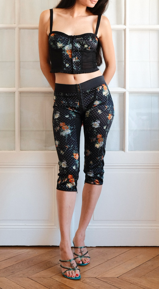 Dolce & Gabbana ~ 2006 floral polka dot corset + caprice set (S)