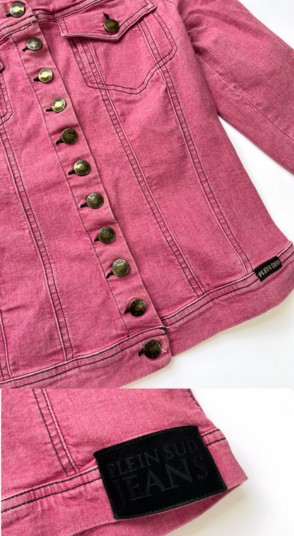 Plein Sud ~ 2000s Pink Buttoned Denim Top 
