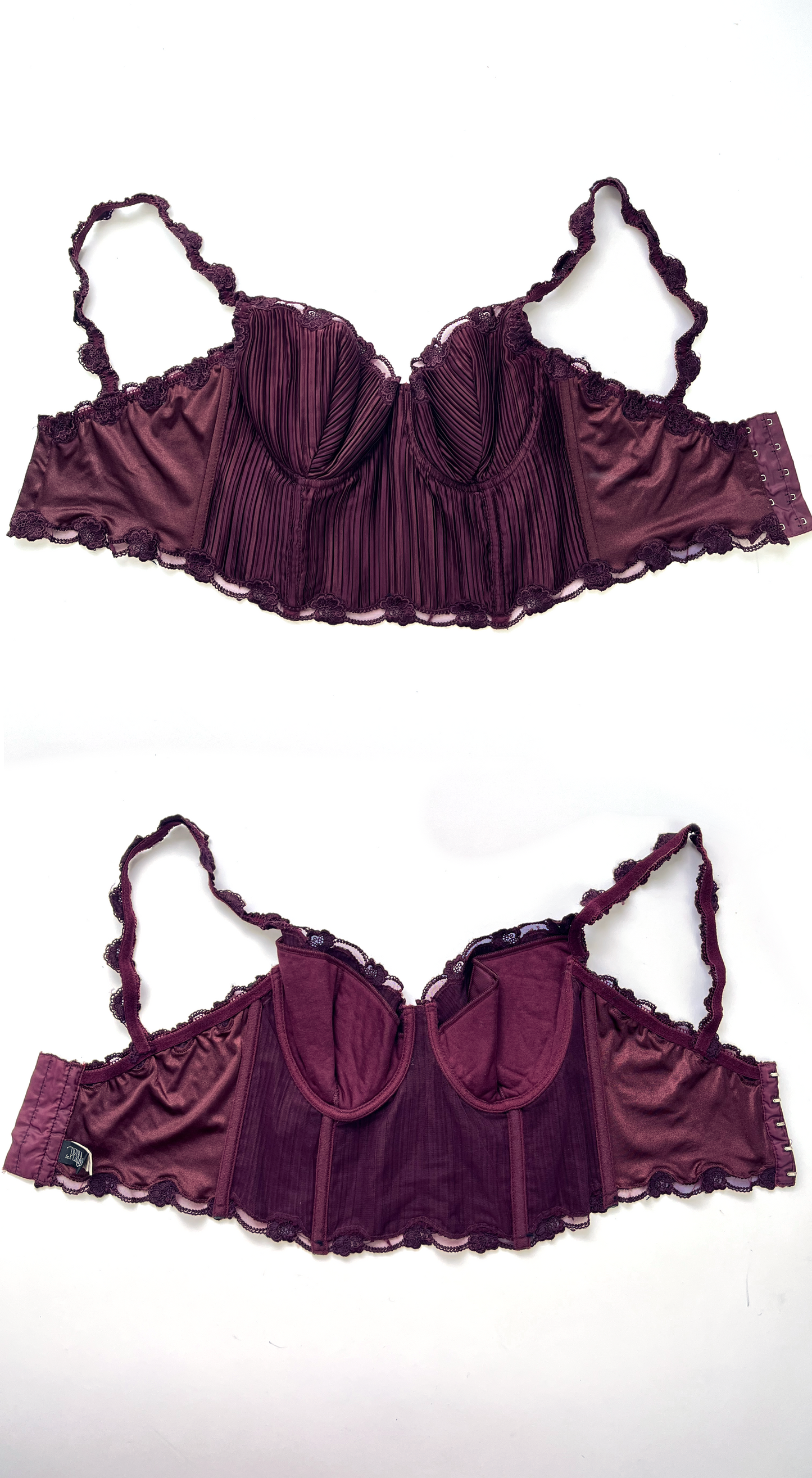 La Perla ~ SS 1996 Luxurious Burgundy Lingerie Corset Set