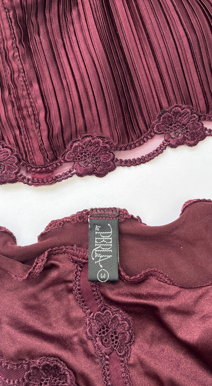 La Perla ~ SS 1996 Luxurious Burgundy Lingerie Corset Set