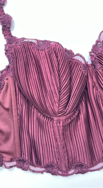La Perla ~ SS 1996 Luxurious Burgundy Lingerie Corset Set