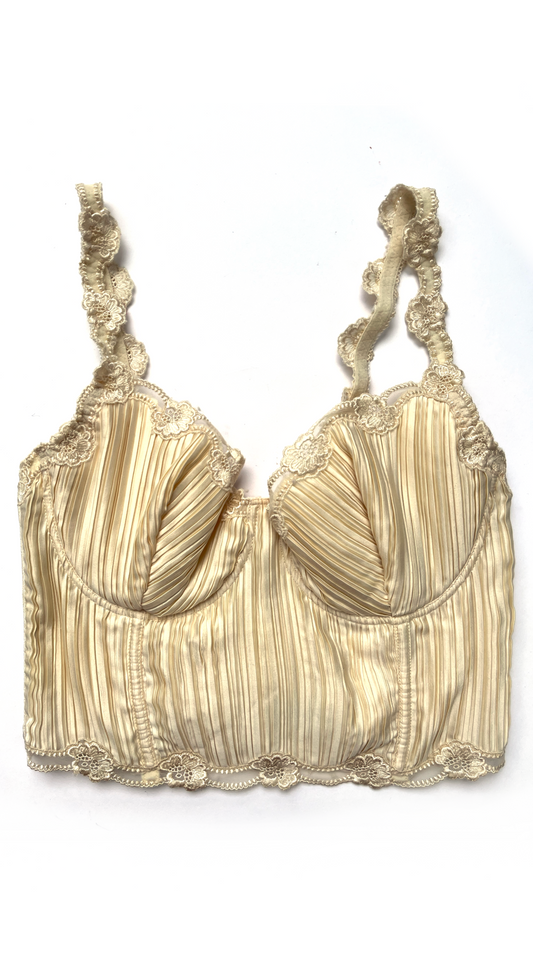 La Perla ~ SS 1996 Luxurious Pleated Creme Corset  