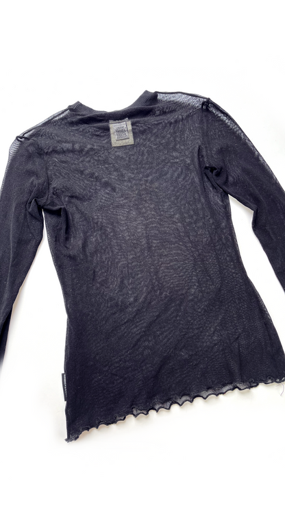 Dolce & Gabbana ~ 1990s Black Mesh Saint Agnes Top