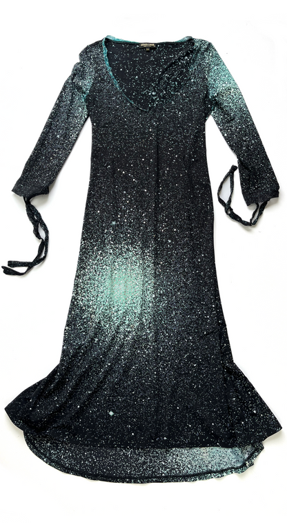 Roberto Cavalli ~ FW 2000 Silk Galaxy Swarovski Print Dress 