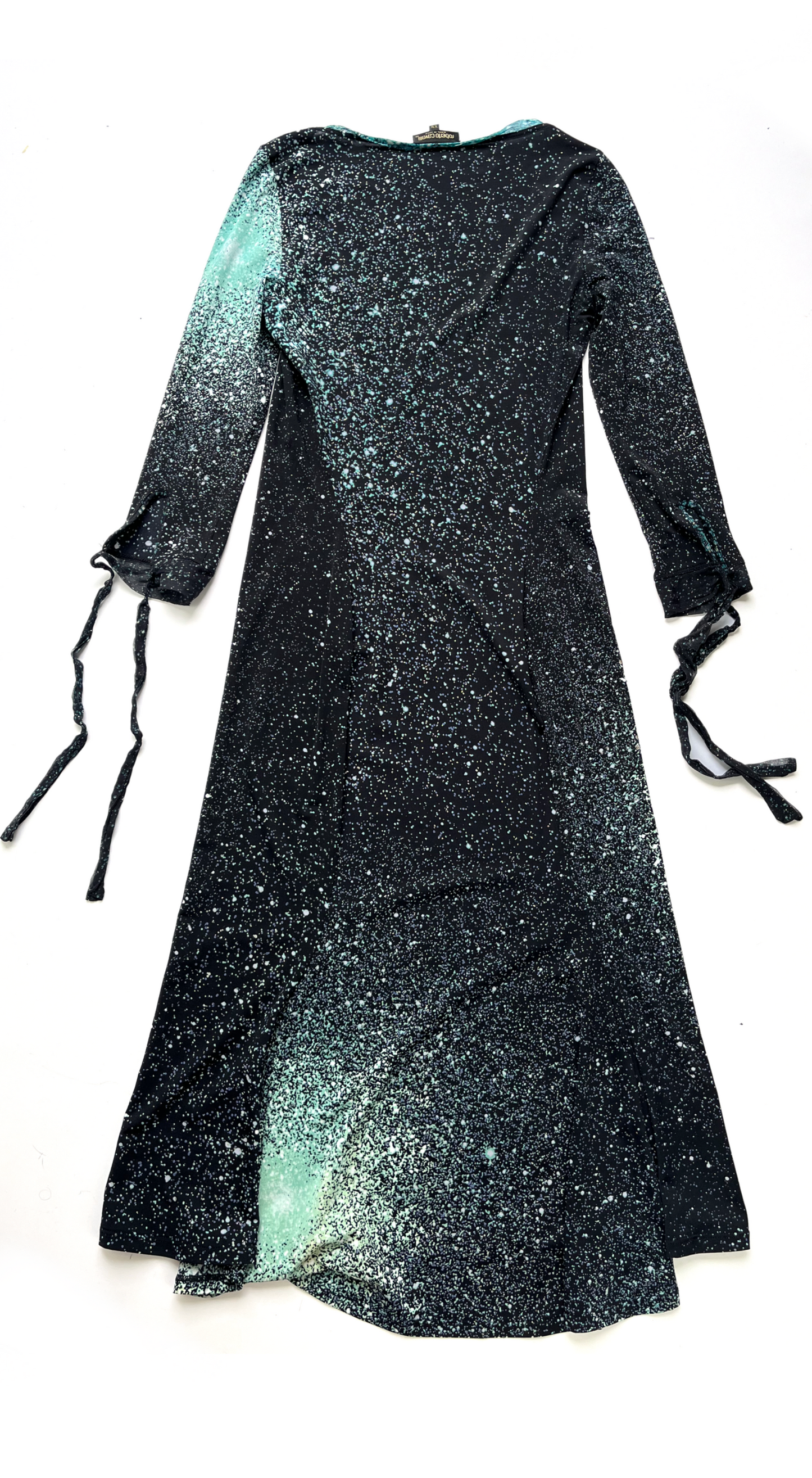Roberto Cavalli ~ FW 2000 Silk Galaxy Swarovski Print Dress 