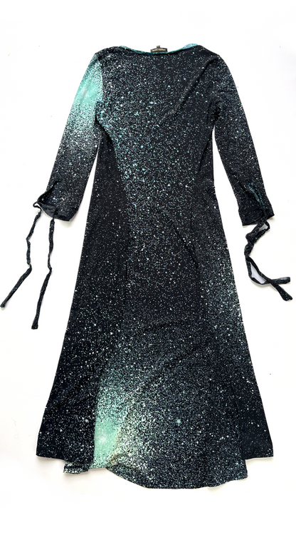 Roberto Cavalli ~ FW 2000 Silk Galaxy Swarovski Print Dress 