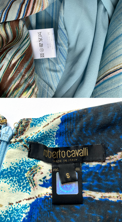 Roberto Cavalli ~ SS 2004 Silk Feather Print Dress