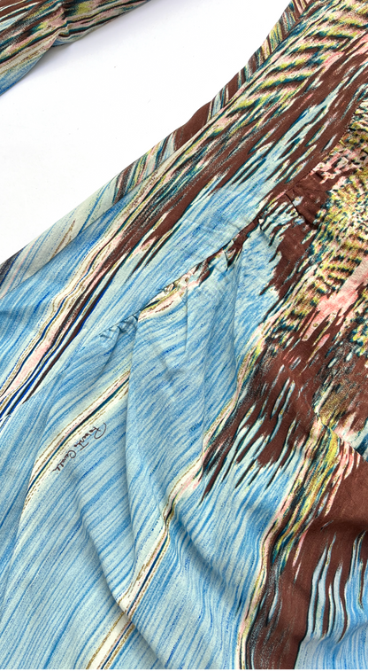 Roberto Cavalli ~ SS 2004 Silk Feather Print Dress
