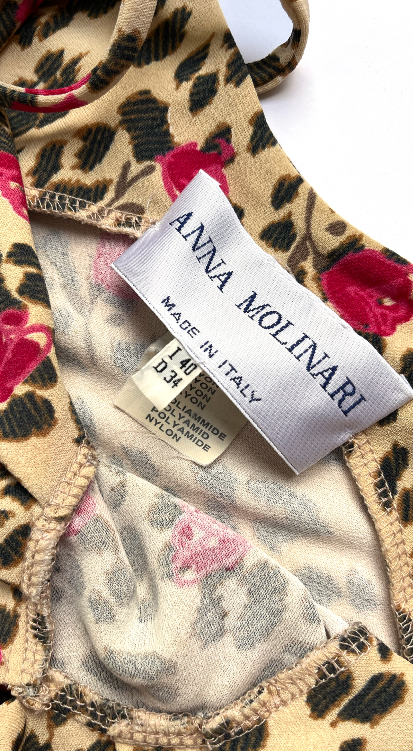 Anna Molinari ~ SS 1996 Leopard Flower Dress