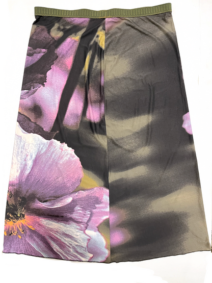 Roberto Cavalli ~  FW 1999 floral purple skirt and top set - size M-L