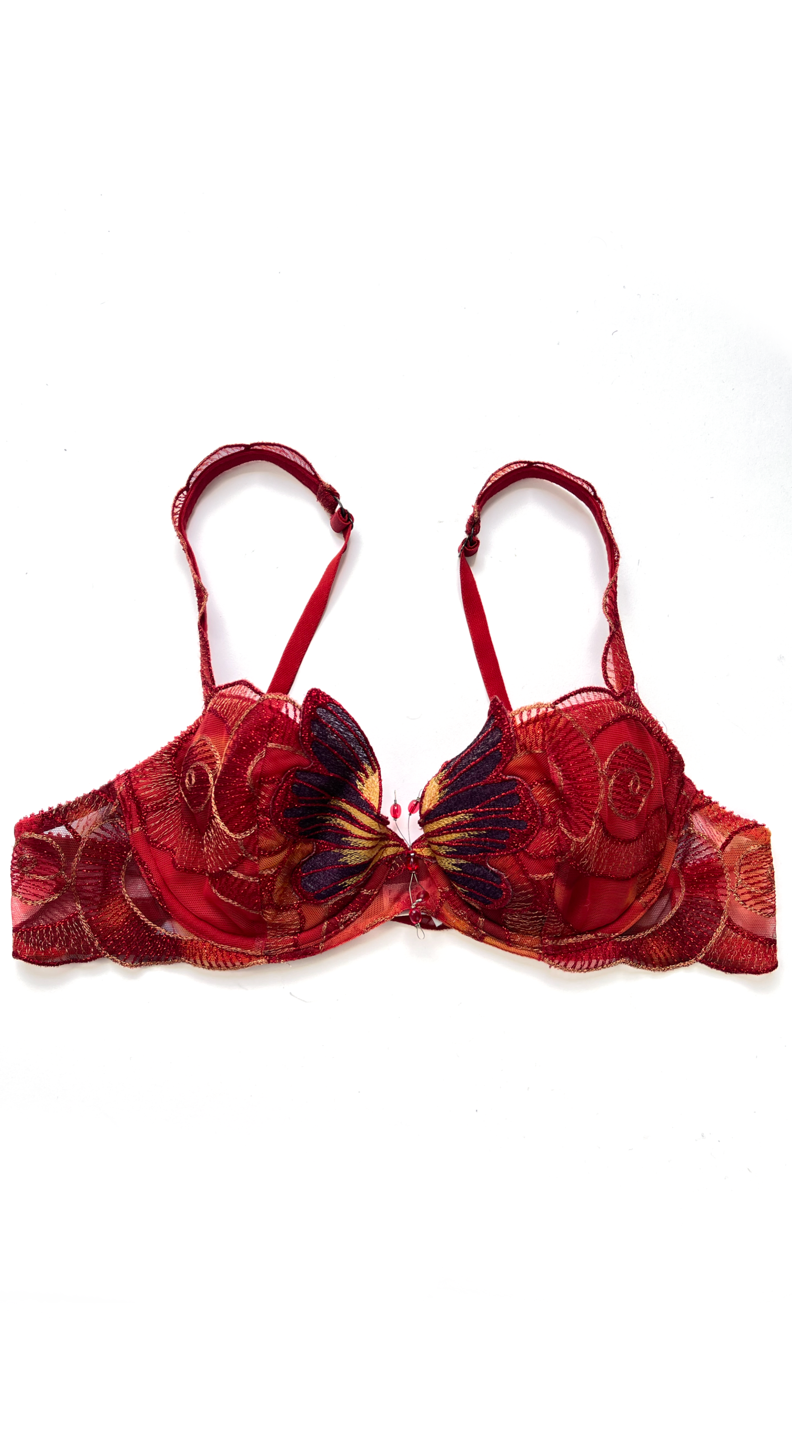 Ravage ~ 2000s Luxurious Red Butterfly Bra – fruitiga