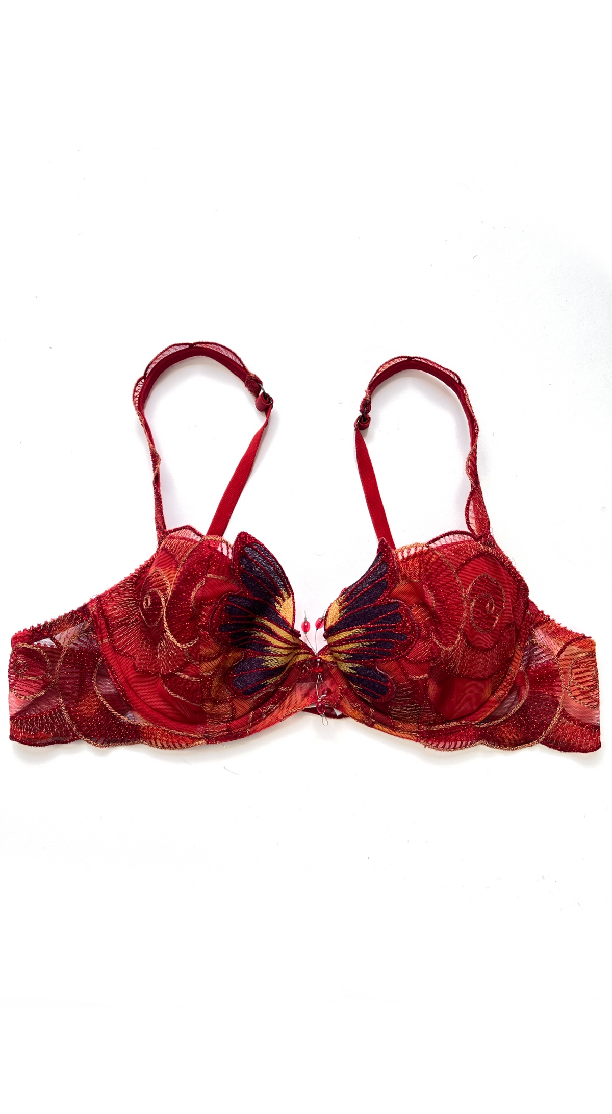 Ravage ~ 2000s Luxurious Red Butterfly Bra