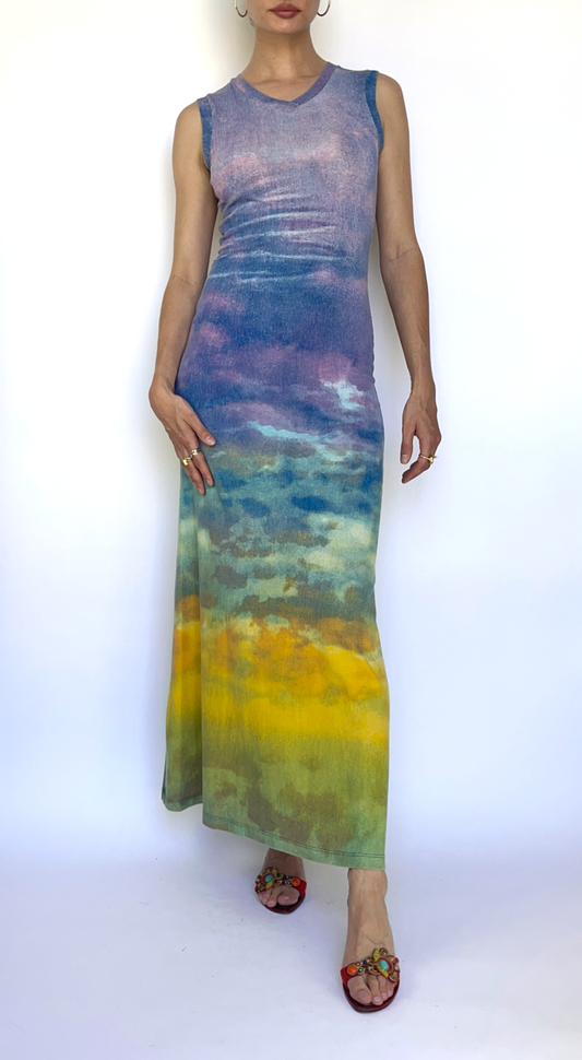 Roberto Cavalli ~ 1990s Sunset Maxi Dress