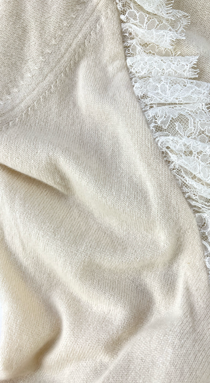 Anna Molinari ~ Vintage Creme Cashmere Lace Dress