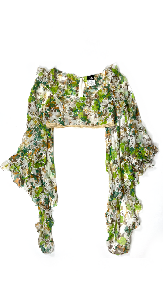 Dolce & Gabbana ~ 2001 JLO Silk Crop Top 