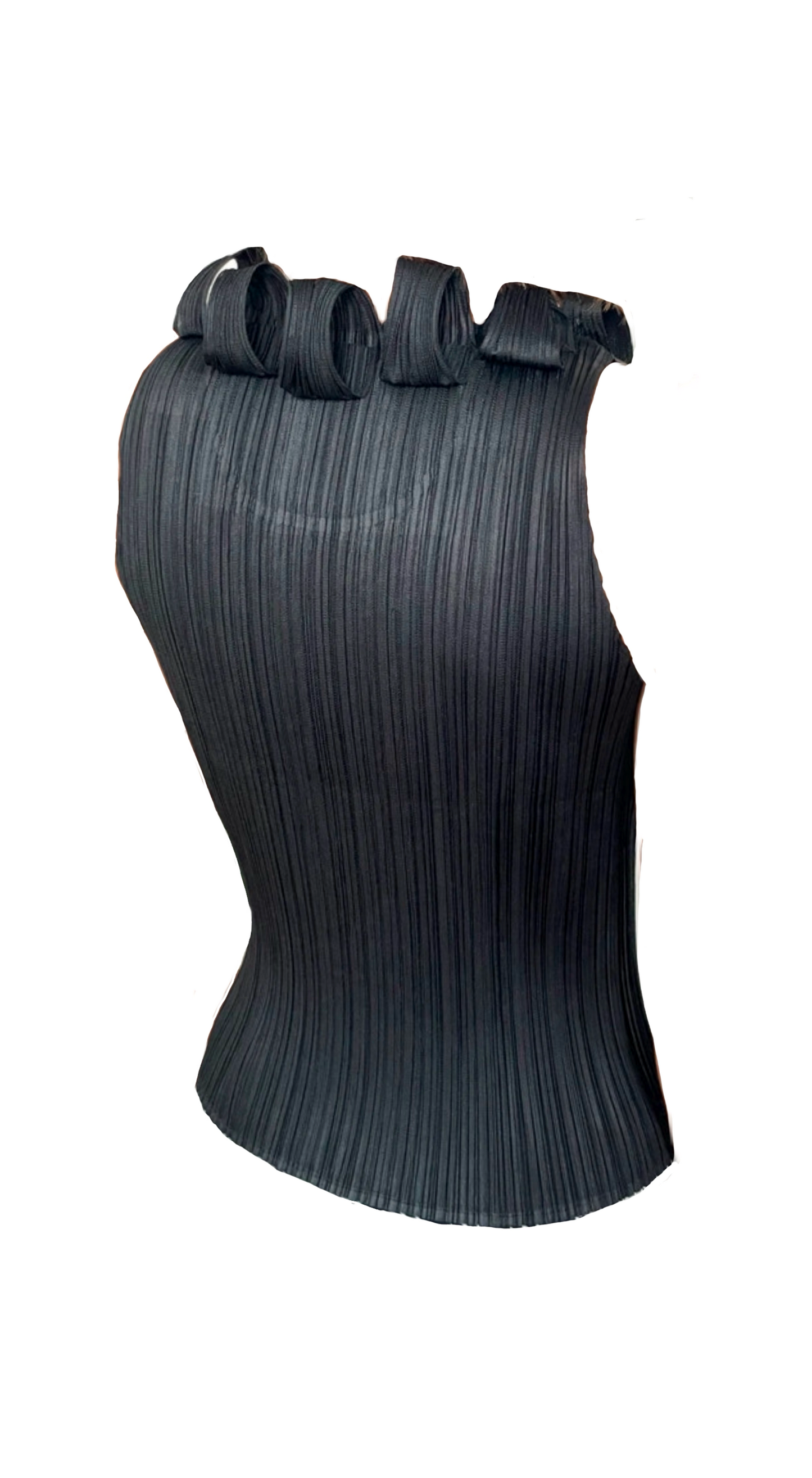 Issey MIYAKE ~ 2000s Sculptural Pleated Black Top