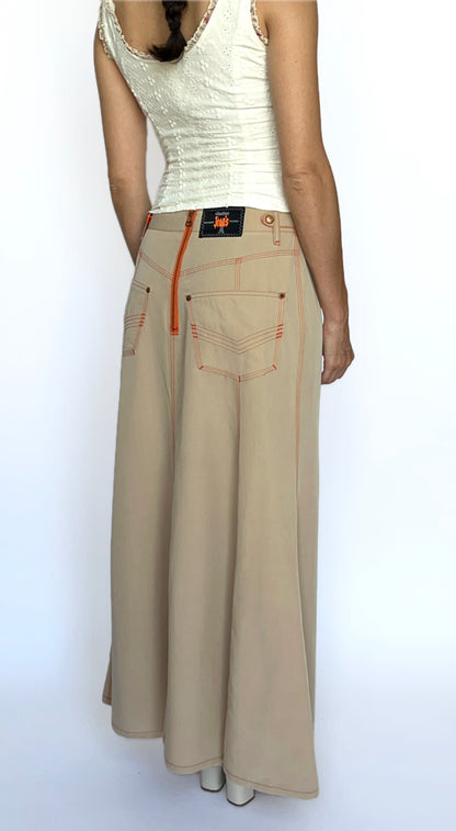 Jean Paul Gaultier  ~ Vintage 1990s Beige Maxi Skirt