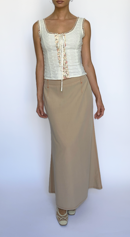 Jean Paul Gaultier  ~ Vintage 1990s Beige Maxi Skirt