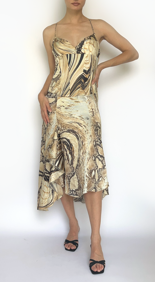 Roberto Cavalli ~ SS 2007 Silk Snake Print Dress