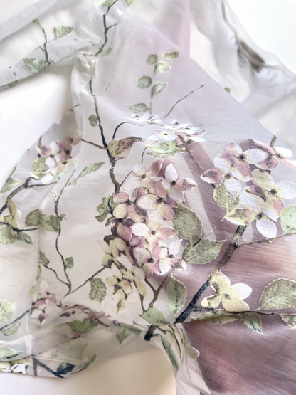 Roberto Cavalli ~ SS 1998 set floral bird print pants + sheer cherry blossom floral top
