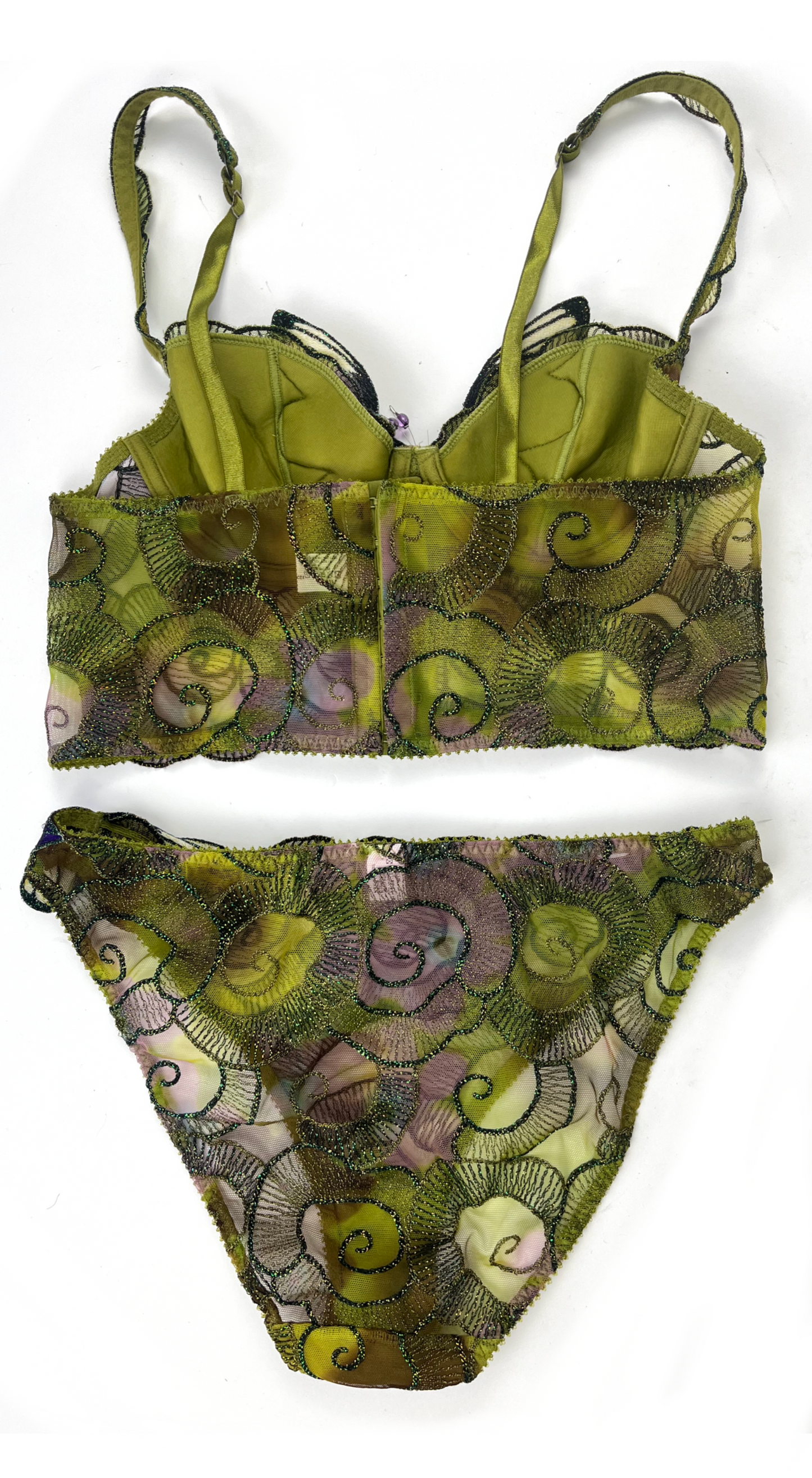 Ravage ~ 2000s Luxurious Green Butterfly Corset Set