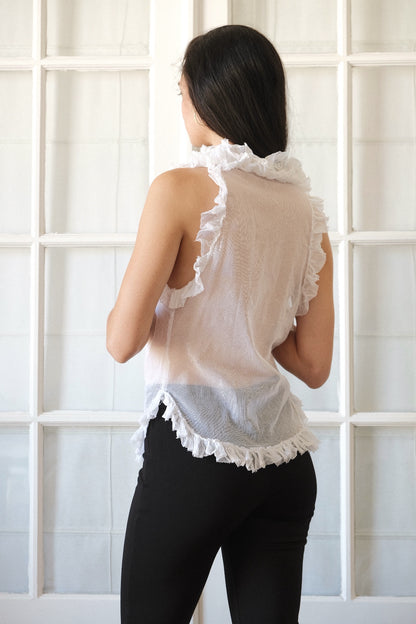 Paul Smith ~ 2003 Mesh Ruffles Top S-M