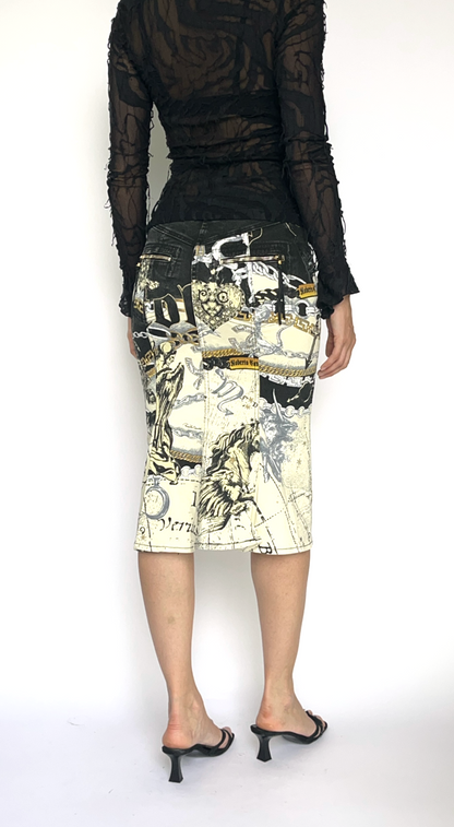 Roberto Cavalli ~ FW 2003 Midi Astronomy Skirt